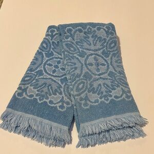Vintage Sears Cotron Blue Hand Towels Set of Two Made in USA